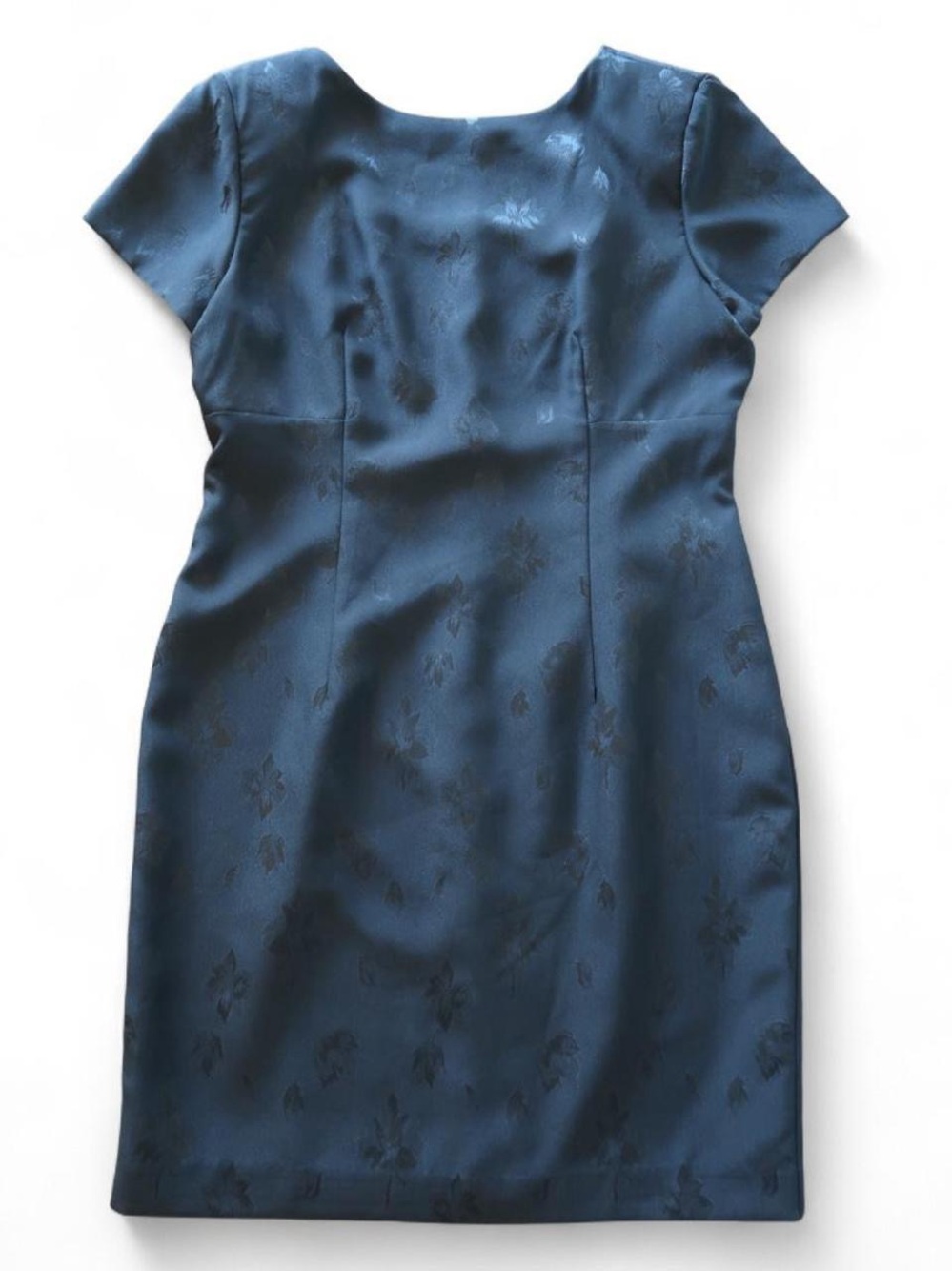 John Roberts Black Floral Dress with Cap Sleeves
